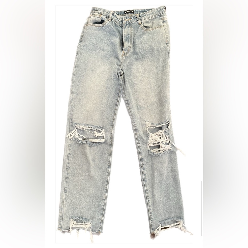 Momokrom Y2K light washed straight baggy jeans